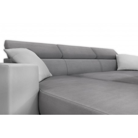 Rechteckiges Ecksofa Stilo, umwandelbar mit Stauraum und 2 Hockern