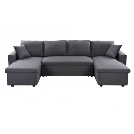 Panoramisches Sofa Maria U ausziehbar mit 2 Stauräumen