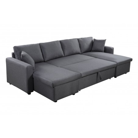 Panoramisches Sofa Maria U ausziehbar mit 2 Stauräumen