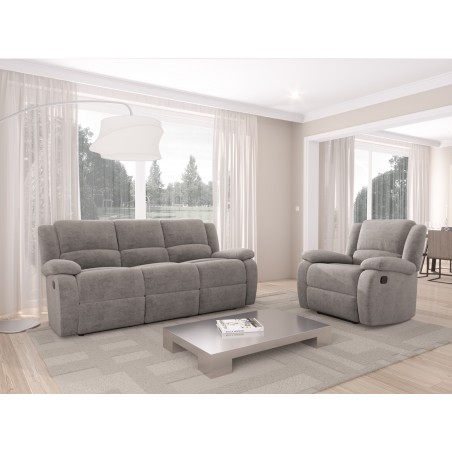 9121 Manuelles 3-Sitzer-Mikrofaser-Entspannungssofa