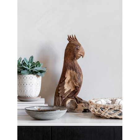 Papagei Rio Teakholz Skulptur