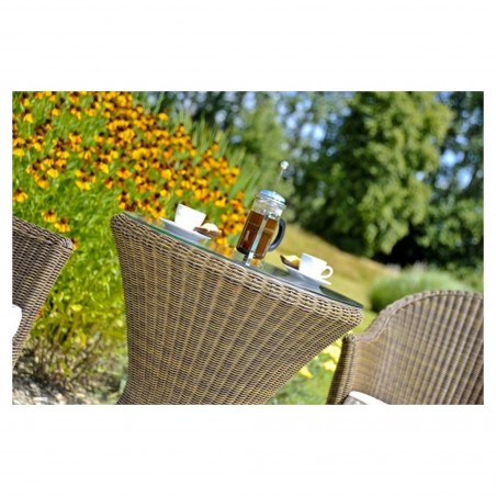 San Marino kleiner runder Bistrotisch mit Glasplatte