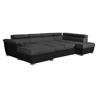 Parma Panorama-Schlafsofa mit 2 Boxen aus Imitat und Stoff