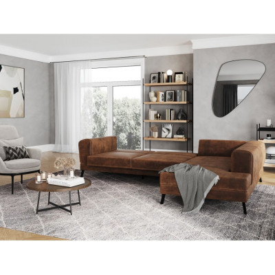 Wandelbares Ecksofa aus Stoff im Imperial Industrial Style mit 2 Truhen