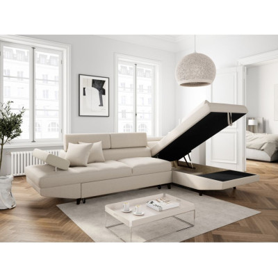 Rio Scandinave konvertierbares rechtes Ecksofa mit schwarzen Holzbeinen
