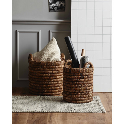 Set mit 2 runden Abaca-Körben