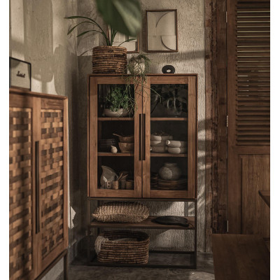 Karma-Schrank mit 2 Türen und 1 offenem Rack