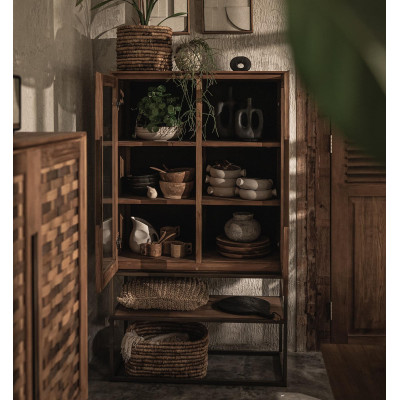 Karma-Schrank mit 2 Türen und 1 offenem Rack