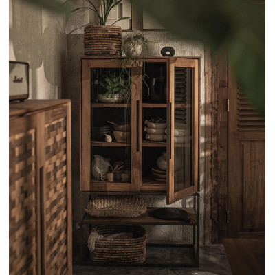 Karma-Schrank mit 2 Türen und 1 offenem Rack