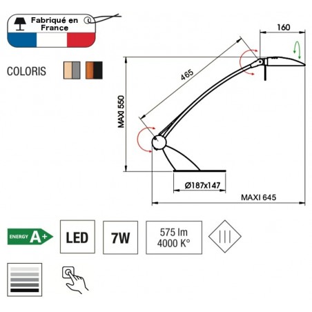 Schreibtischlampe Swingo