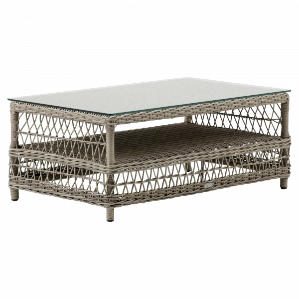 Hazel външна масичка за кафе със стъклен плот