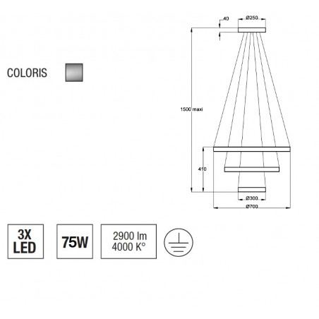 Таванна лампа Trinity