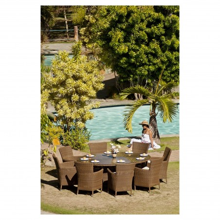 San Marino oválný stůl se skleněnou deskou