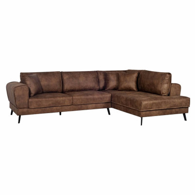 Imperial Industrial Style Fabric konvertibilní pravá rohová pohovka se 2 truhly