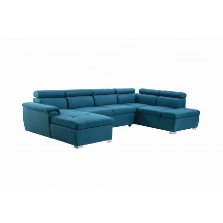 Panorama-Schlafsofa Parma komplett mit Stoffbezug und 2 Bettkästen