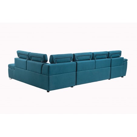 Panorama-Schlafsofa Parma komplett mit Stoffbezug und 2 Bettkästen