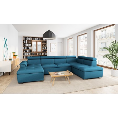 Panorama-Schlafsofa Parma komplett mit Stoffbezug und 2 Bettkästen