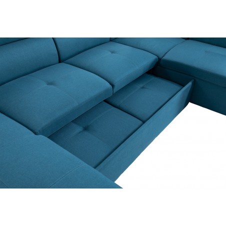 Panorama-Schlafsofa Parma komplett mit Stoffbezug und 2 Bettkästen