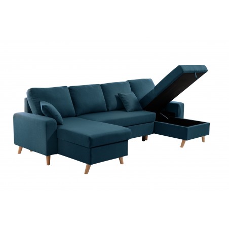 Panoramisches Sofa Artiku, umwandelbar mit 2 Stauräumen