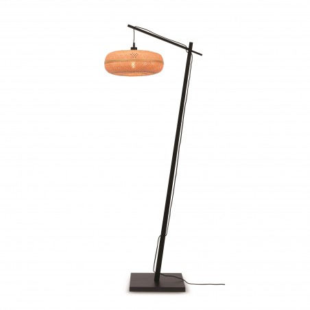 Schwarze Stehlampe Palawan aus Bambus