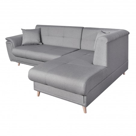 Rechtsseitiges Eckschlafsofa Forty mit Stoffbezug