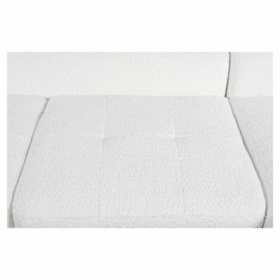 Rio Scandinave gerades ausziehbares Ecksofa aus Bouclette-Stoff mit Holzbeinbox