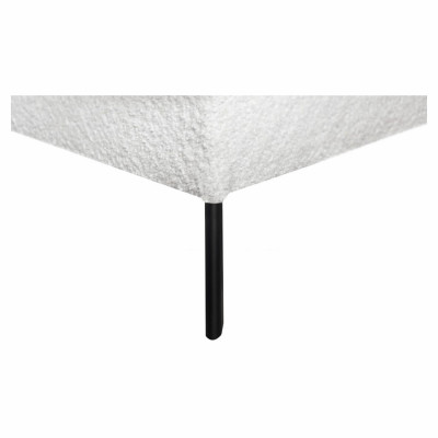 Ecksofa Imperial links, umwandelbar aus Bouclette-Stoff mit 2 Truhen