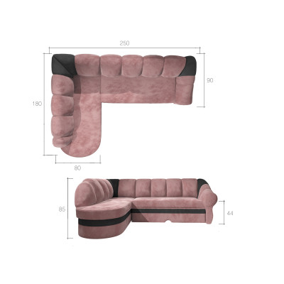 Benano umwandelbares Ecksofa rechts