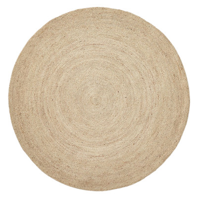 Runder Teppich aus Jute