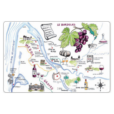 Set mit 6 Tischsets Vignoble de Bordeaux