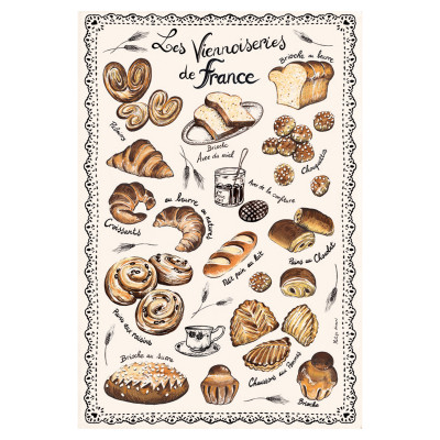 Geschirrtuch Les Viennoiseries Françaises