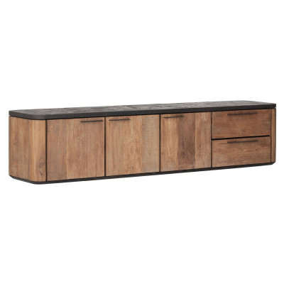 Wand-TV-Ständer Soho mit 3 Türen und 2 Schubladen