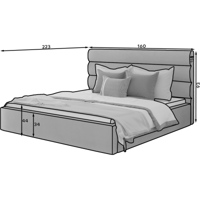 Karamellbett mit Metallrahmen