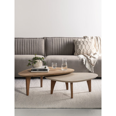 Set aus zwei kieselförmigen Couchtischen Bliss Mortex