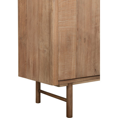 Vitrine Bliss mit Drehtüren aus Teakholz und Glas