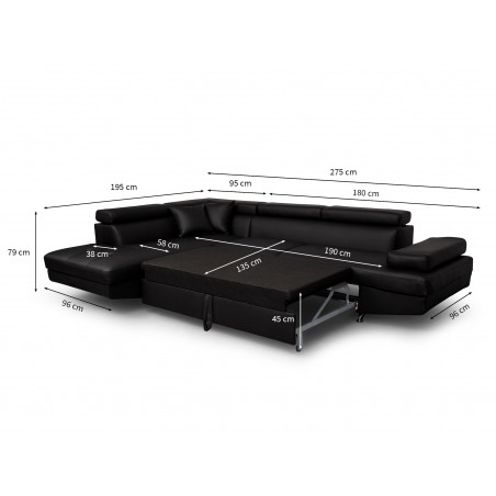 Venstrevendt hjørnesofa Rio