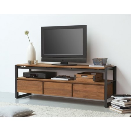 TV-bord Fendy med 3 skuffer og 1 hylde