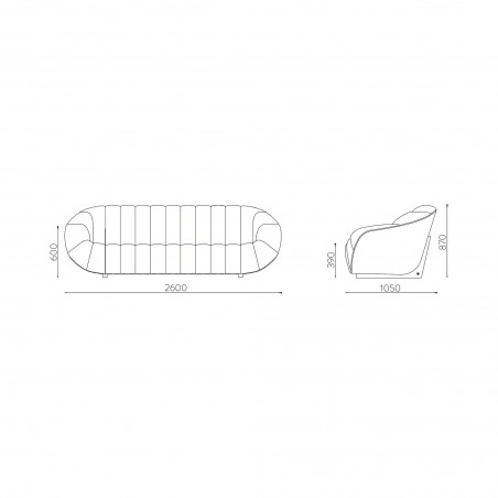 Rabelo 3-personers sofa