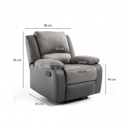 9121 PU Microfiber manuel afslapningsstol