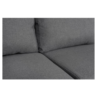 Maria U Plus panoramisk konvertibel sofa, niche til højre, med 2 kasser og 2 stofpuffer