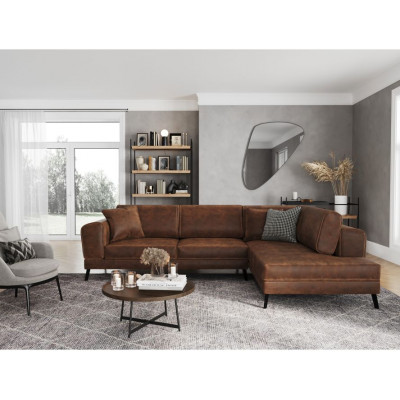 Imperial Industrial Style Stof Cabriolet højre hjørnesofa med 2 kister