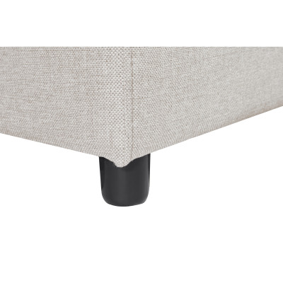 Maria U Plus panoramisk konvertibel sofa, niche til venstre, med 2 kasser og 2 stofpuffer