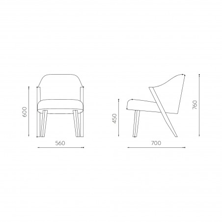 Silla lounge Caravela en nogal