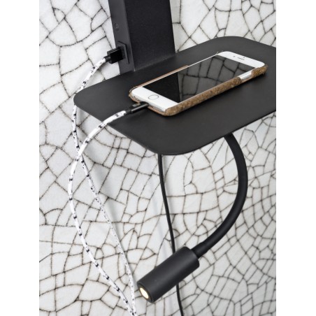 Aplique de pared Florence con lector y pantalla