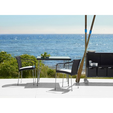 Sillón Plutón apilable al aire libre