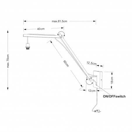 Aplique de pared Andes en bambú natural y lino con dos articulaciones