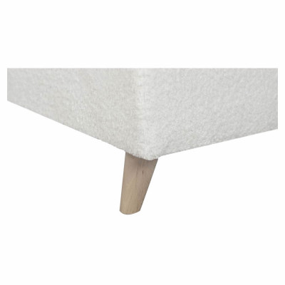 Sofá esquinero convertible para izquierda Rio Scandinave en tela de felpa francesa con funda con patas de madera