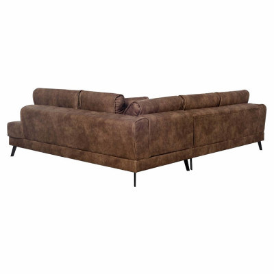 Sofá esquinero imperial de estilo industrial convertible con 2 cofres