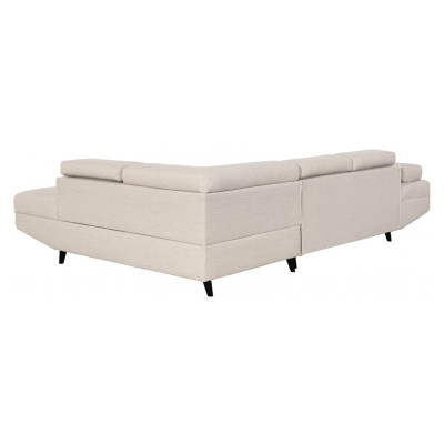 Sofá convertible en esquina derecha Rio Scandinave con patas de madera negra
