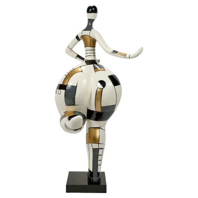 Escultura de bailarina en oro y plata